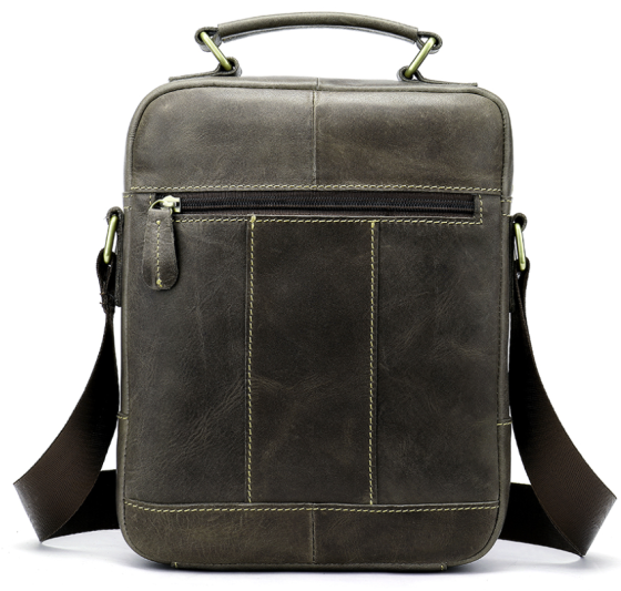Сумка чоловіча вертикальна шкіряна Сіра (Vintage) Київ