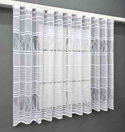 Короткий тюль VR-Textil 1955т Жаккард Белый 300х145 см (42-0903) Киев