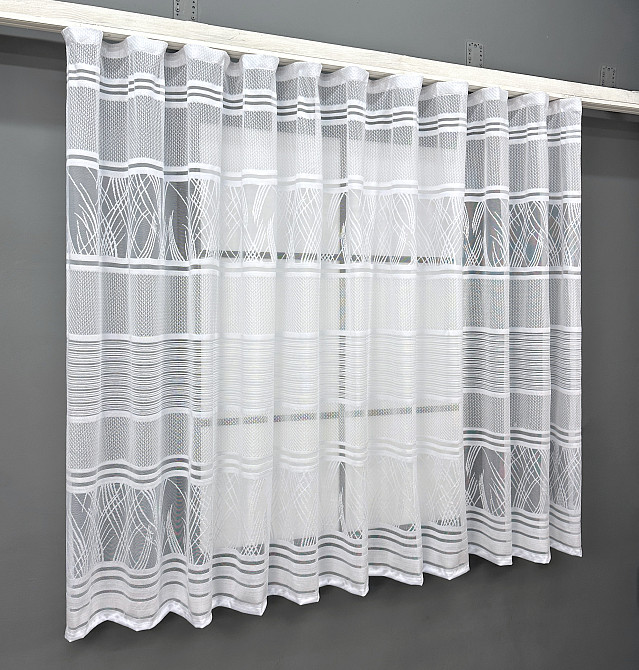Короткий тюль VR-Textil 1955т Жакард Білий 300х145 см (42-0903) Київ - фото 2