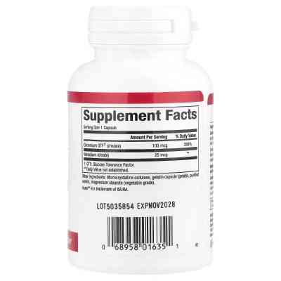 Минералы Natural Factors Хром и Ванадий, 125 мкг, Chromium & Vanadium, 90 капсул (NFS-01635) Винница