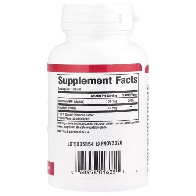 Минералы Natural Factors Хром и Ванадий, 125 мкг, Chromium & Vanadium, 90 капсул (NFS-01635) Винница - изображение 2