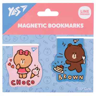 Закладки для книг Yes магнітні Line Friends Brown and Choco, 2шт (708106) Вінниця