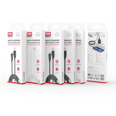 Дата кабель USB 2.0 AM to USB-C 1.0m braided black XO (NB235_C_Black) Винница - изображение 3