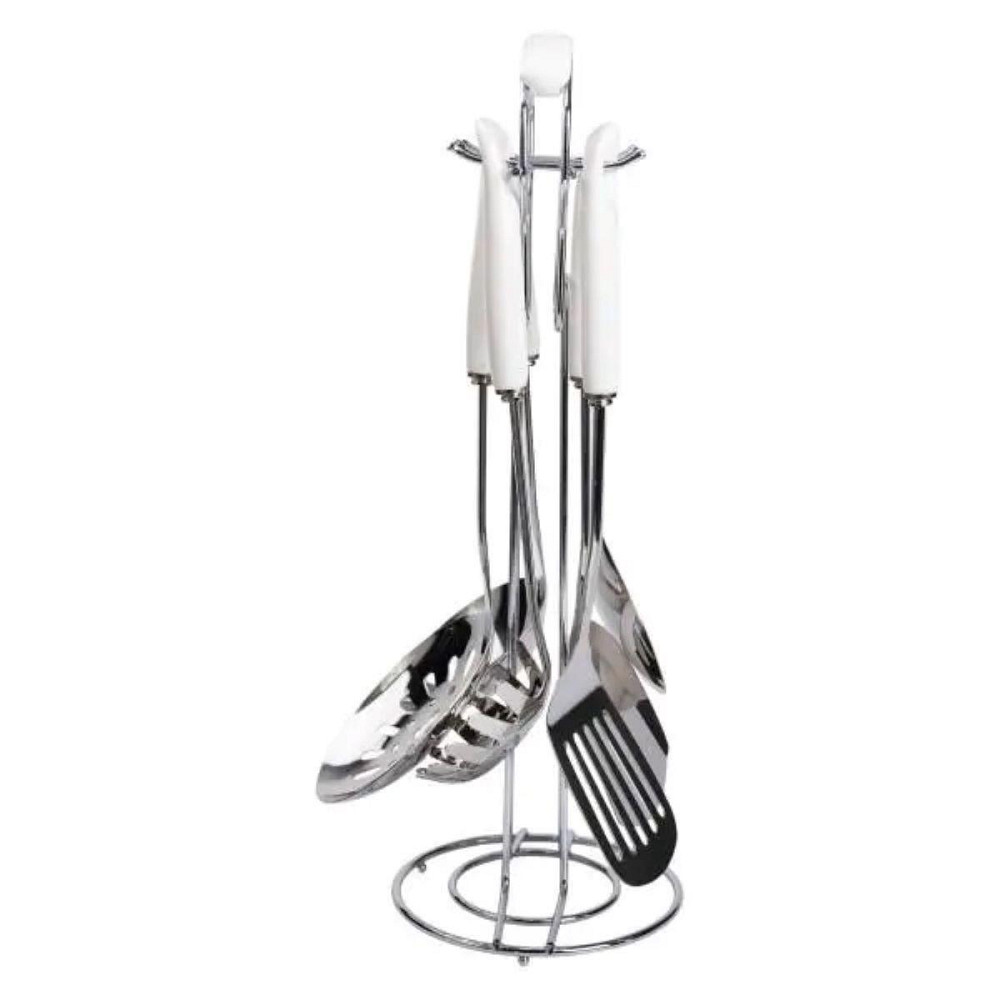 Кухонний набір аксесуарів на підставці, 7 предметів, білий Київ - фото 8