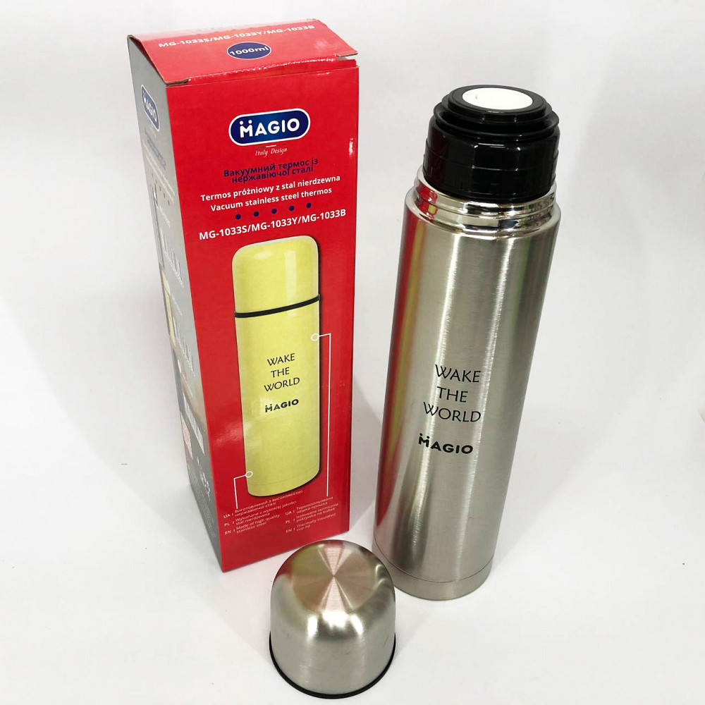Класичний термос для чаю і кави MAGIO MG-1033S 1 л, Термос для гарячого чаю Термоконтейнер напоїв VB-49 Львів - фото 1