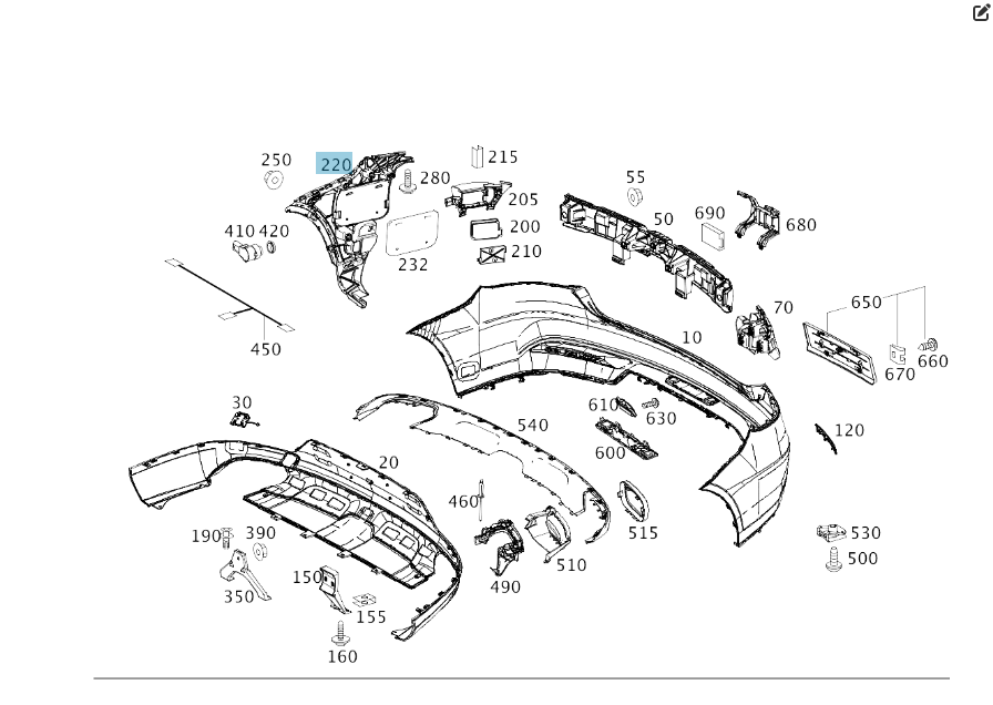 Mercedes-Benz  A2928800212 Бічний кронштейн кріплення заднього бампера праворуч GLE Coupe C292 Одесса - изображение 2