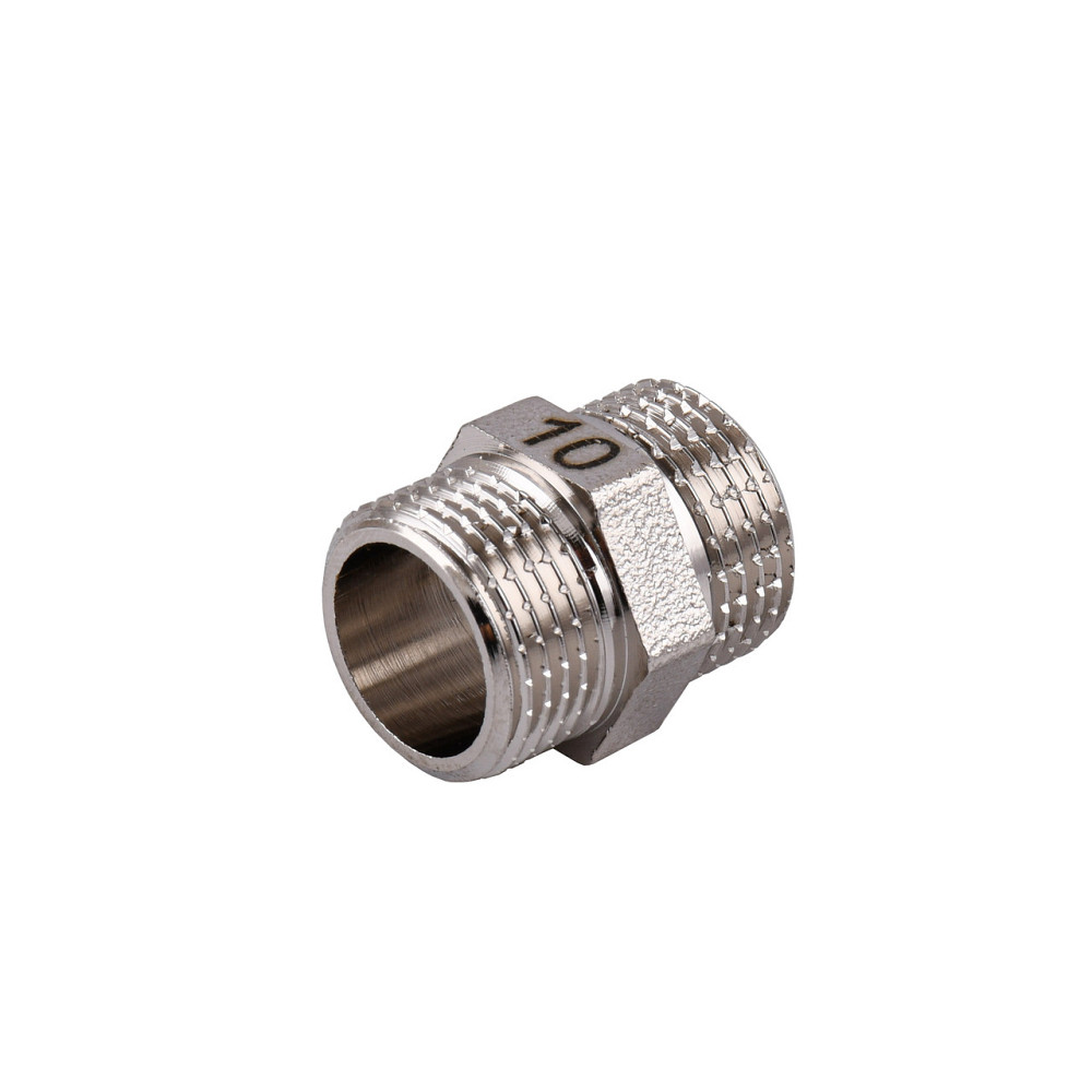 Ниппель 3/8″НН никелированный под прокладку NN222G OPTIMUM Киев - изображение 2