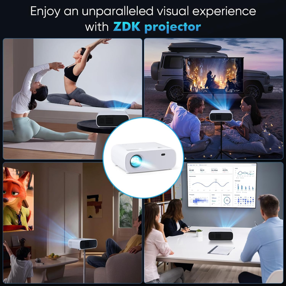 Міні-проектор ZDK 269B-B02 Full HD 1080P, 19000 лм, 5G Wi-Fi, Bluetooth 5.1, підтримка 4K, для смартфона PS5 Xbox Київ - фото 5