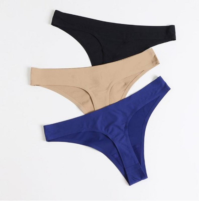 Жіночі безшовні стрінги 48 розмір - в наборі 3шт., 80% нейлон, 20% спандекс Київ - фото 1