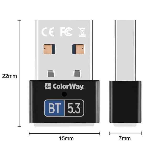 Адаптер Bluetooth v5.3 USB, чорний Colorway Винница