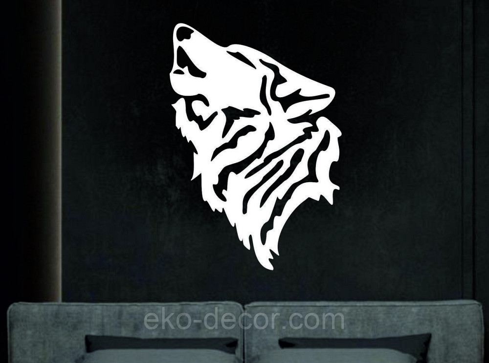 Декоративное настенное Панно «Волк», Декор на стену 110*76 см, Белый Киев - изображение 2