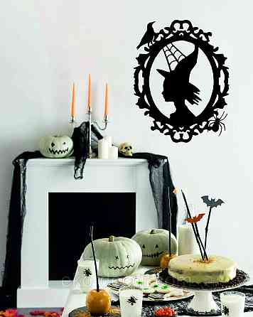 Декоративне настінне Панно «Ведьма», Декор на стіну 70*54 см, Чорний Київ