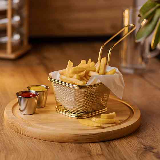 Zhongjing Кошик сервірувальний для картоплі фрі та снеків 13×11×7 см Золота HP-19-4-L-G Киев