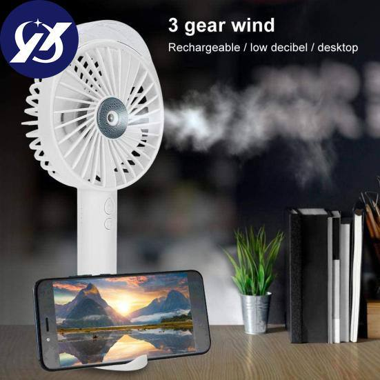 Портативний ручний вентилятор-зволожувач Humidifying Fan V9 на акумуляторі Міні-кондиціонер із розпиленням води, Білий Київ - фото 3