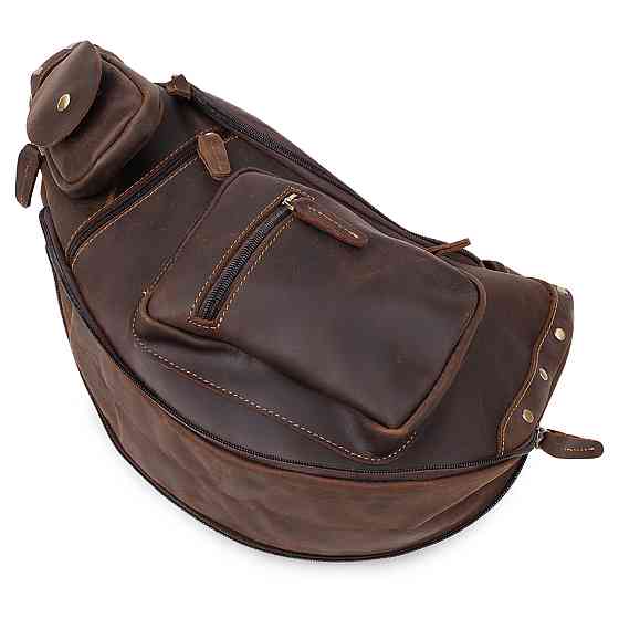 Шкіряна чоловіча вінтажна сумка через плече Vintage 20373 Коричневий Київ