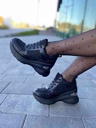 Stilli Снікерси жіночі STILLI чорні еко-шкіра демісезонні платформа размеры 36р.37р.39р. (4702) Коломыя