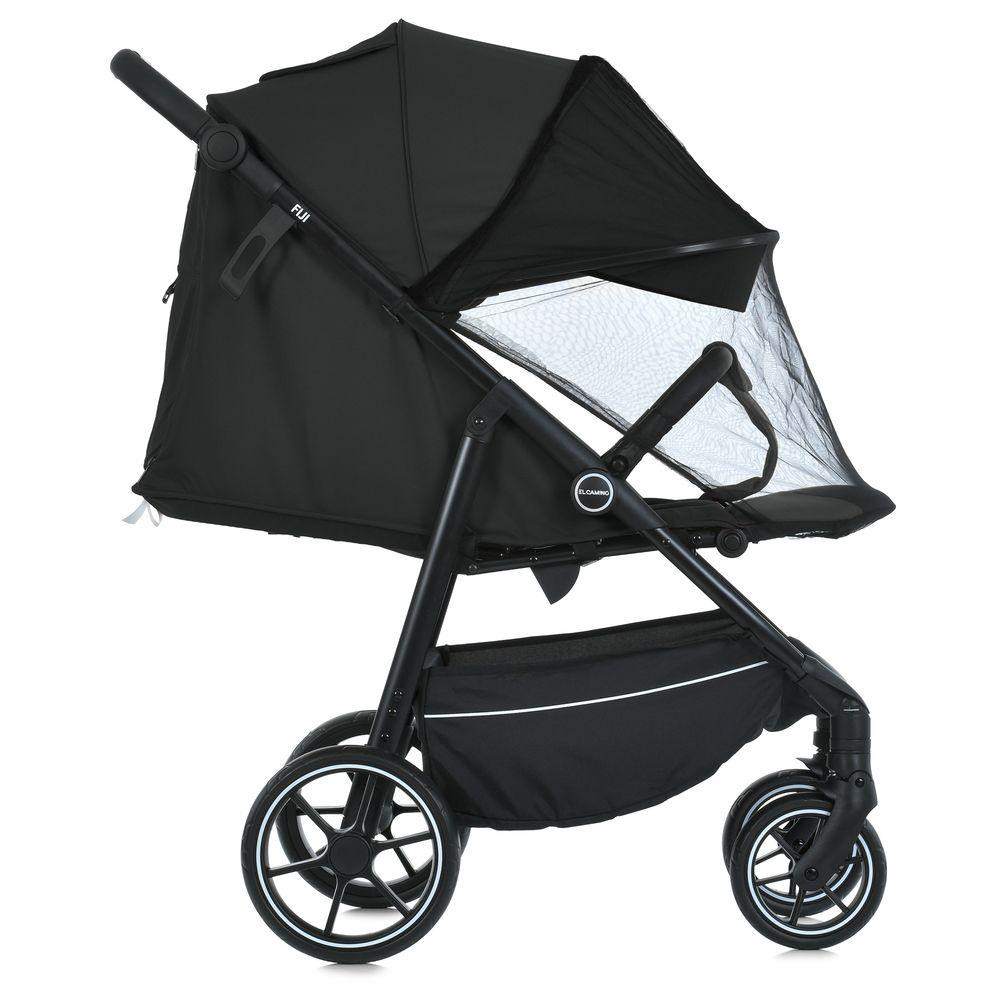 Коляска дитяча El Camino FIJI Black прогулянкова з москітною сіткою та чохлом на ніжки Чорна (ME 1113-2) Чернигов - изображение 9