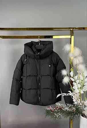 Детская зимняя черная куртка для девочки подростка 158 Николаев