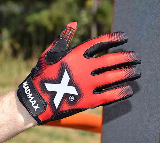 Рукавички для фітнесу MadMax MXG-101 X Gloves Black/Grey/Red M Луцьк