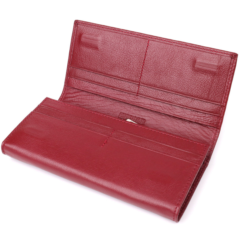 Элегантный кошелек у два сложения из натуральной кожи ST Leather 23065 Бордовый Киев - изображение 7