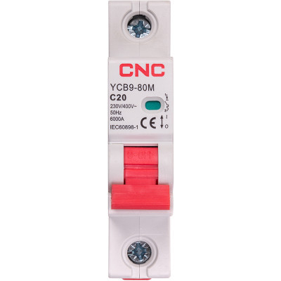 Автоматичний вимикач CNC YCB9-80M 1P C20 6ka (NV821433) Вінниця - фото 1