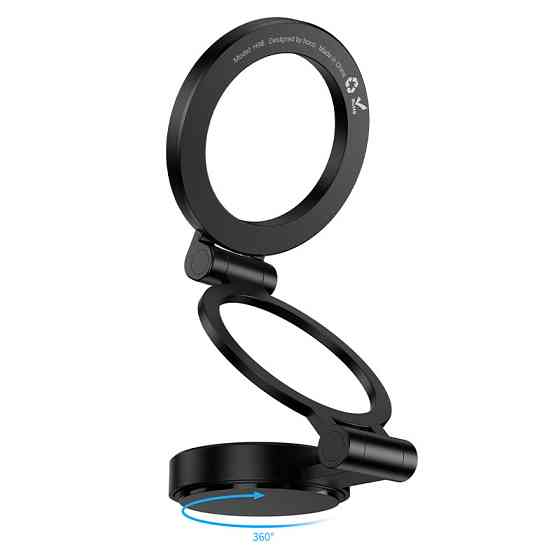 Автотримач для телефона HOCO H98 Rider folding Ring Magnetic Car holder(center console) Black Ковель