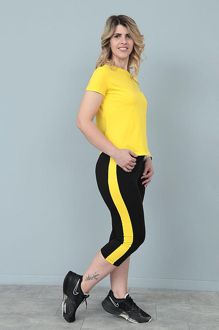 Спортивний костюм з бриджами "Dion" оптом | Батал Жовтий, 54-56 Київ - фото 3