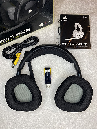 Бездротова ігрова гарнітура CORSAIR VOID RGB ELITE WIRELESS з об’ємним звучанням 7.1, мікрофоном CA- Київ - фото 3