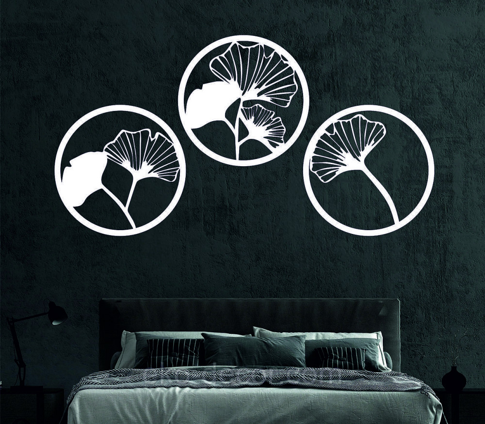 Декоративное настенное Панно «Цветочная композиция» Декор на стену 90*90 см (3 шт.), Белый Киев - изображение 3