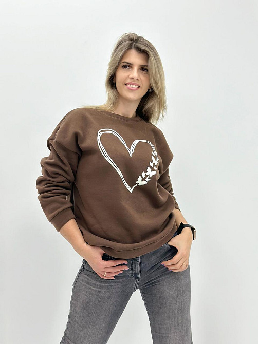 Утепленный свитшот с принтом 