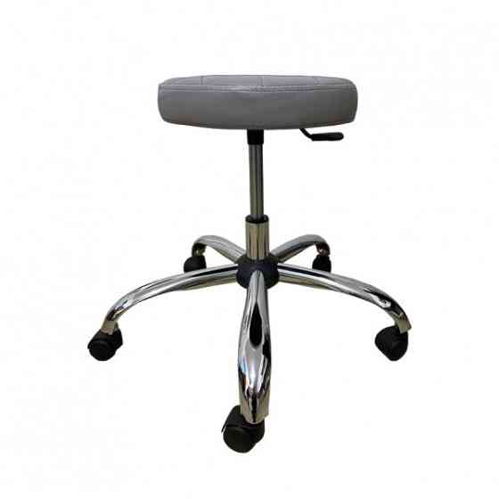 Стілець для майстра без спинки Йола на хромованій ніжці Сірий Київ