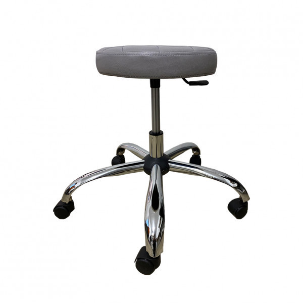 Стілець для майстра без спинки Йола на хромованій ніжці Сірий Київ - фото 1