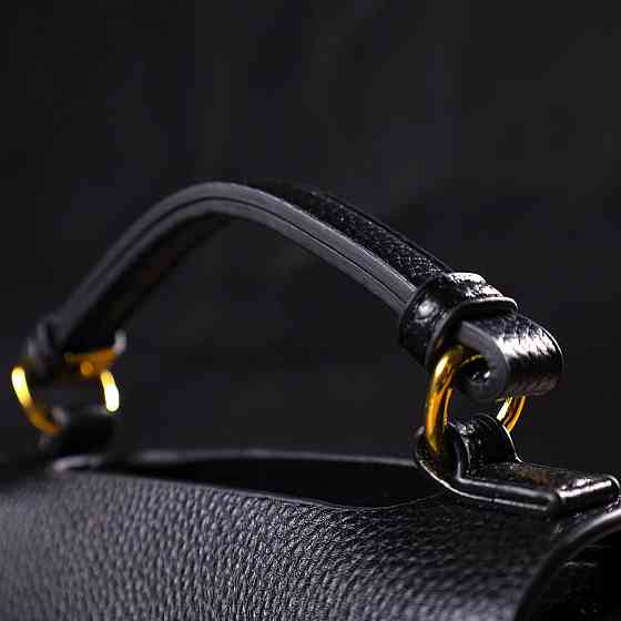 Жіноча стильна сумка з натуральної шкіри 22074 Vintage Чорна Київ