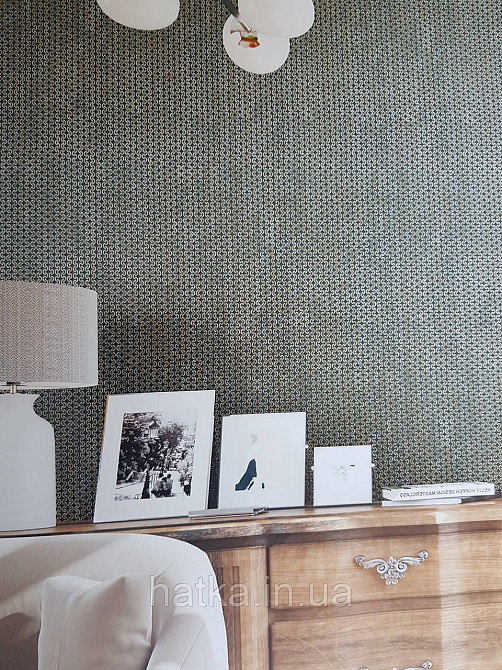 Шпалери метрові вінілові на флізелін Marburg Villa Romana геометрія смужки завитки чорні з золотистим Київ - фото 1