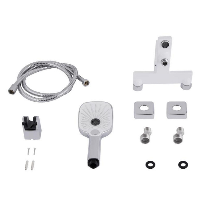 Змішувач для ванни з душовим гарнітуром Qtap Gemini QTGEM259CRW45683 Chrome/White Харків - фото 6