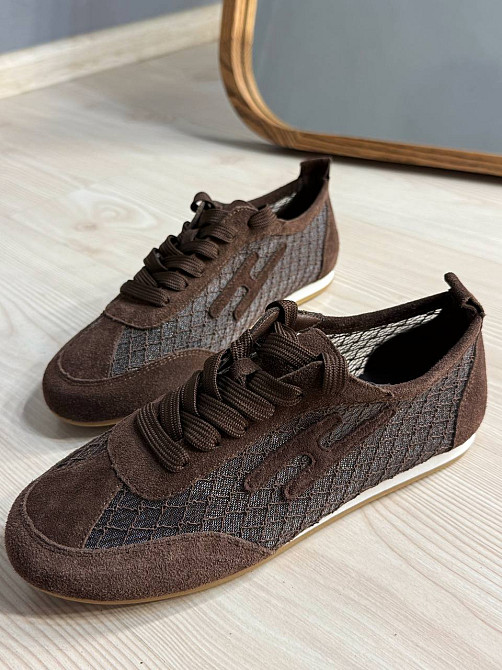 Кросівки жіночі Meideli 880-9 замшеві з сіткою снікерси коричневі, 36, 23 см Київ - фото 6