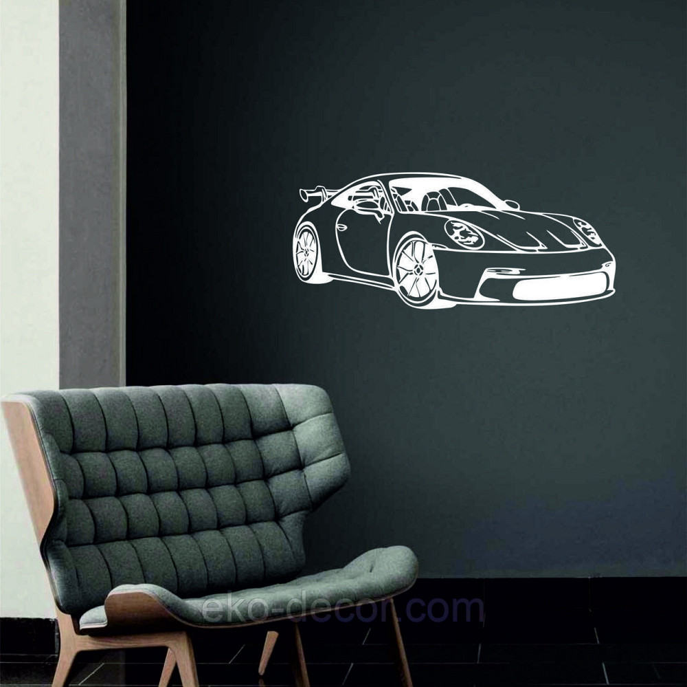 Декоративне настінне Панно «Авто Порш», Декор на стіну 70*29 см, Білий Київ - фото 2