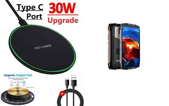 Беспроводное зарядное устройство Copper до 30W для Blackview BV9600, BV9600E, BV9600 Plus, BV9600 Pro, USB-C, LED Киев
