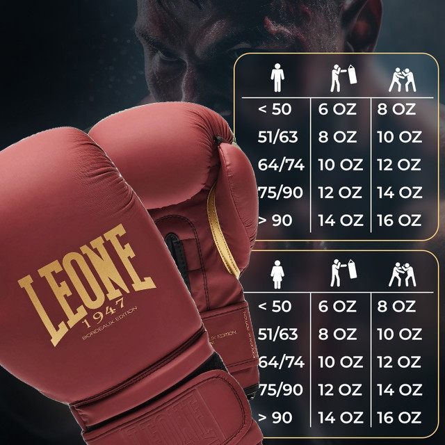 Боксерські рукавиці Leone GN059X BORDEAUX ED 14 унцій (капу в комплекті) Кам'янське - фото 10