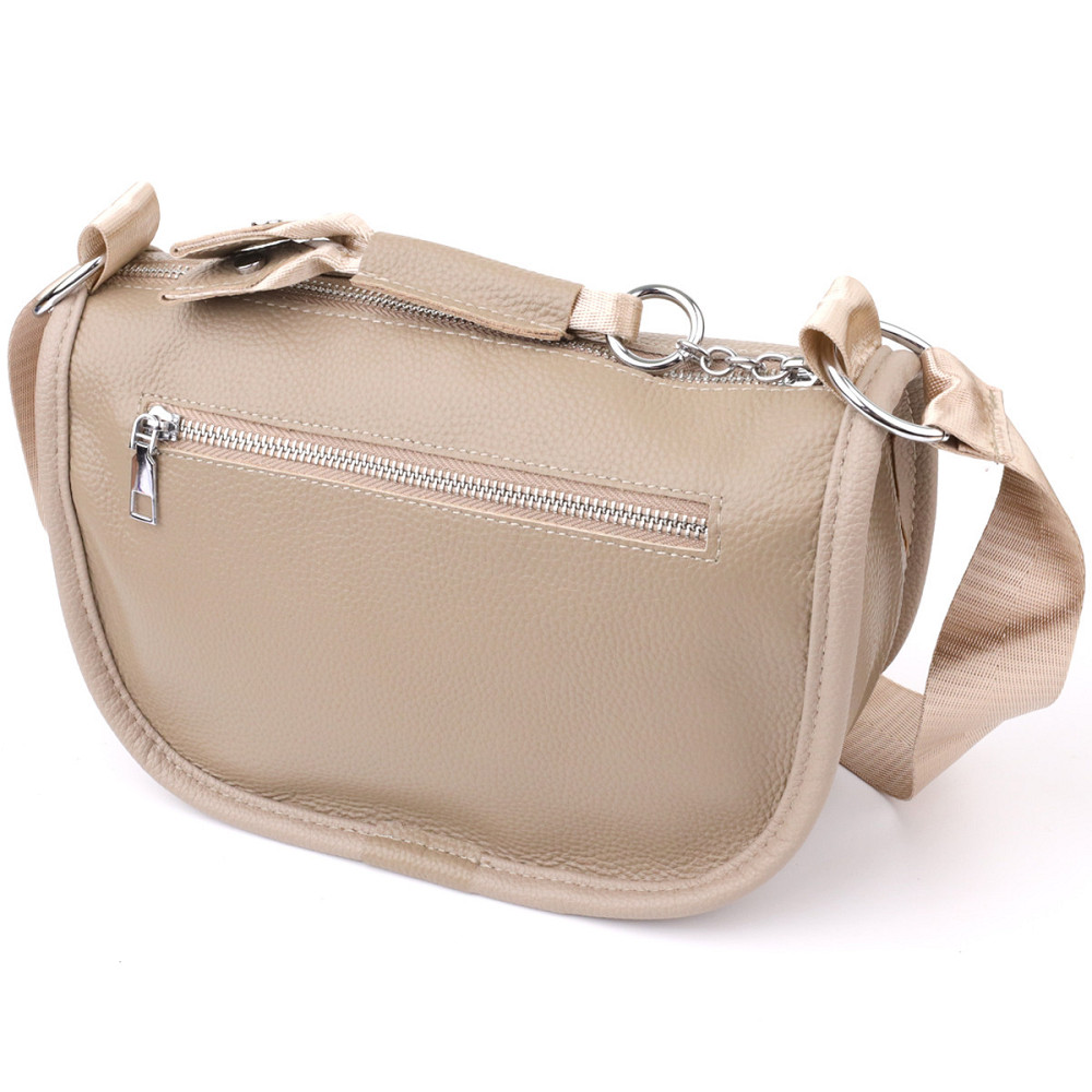 Полукруглая сумка для женщин из натуральной кожи Vintage 22907 Бежевый Киев - изображение 2