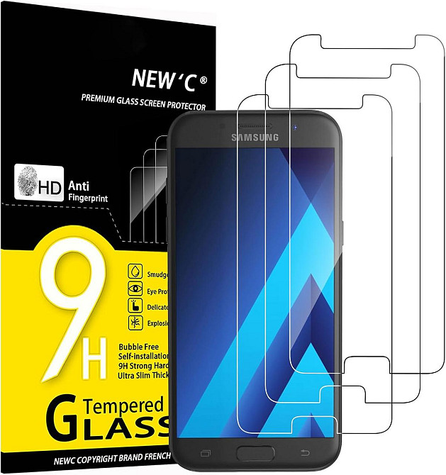 Защитное стекло Newc Samsung Galaxy A5 2017 прозрачное 0.33 мм 9H закаленное олеофобное антивандальное HD Киев - изображение 1
