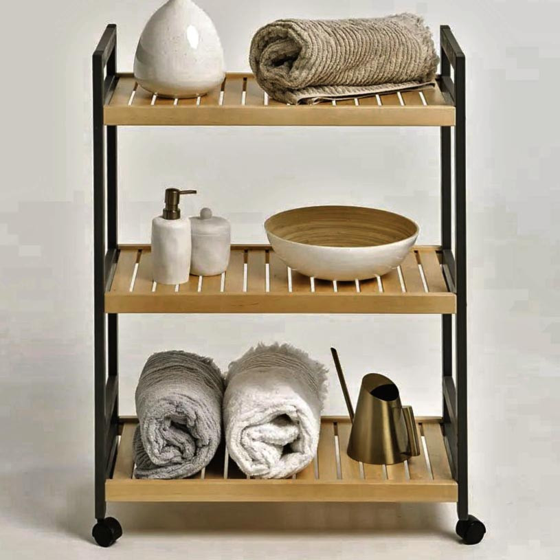 Етажерка для ванної на коліщатах "Дорлі" венге-сієна Миколаїв - фото 1