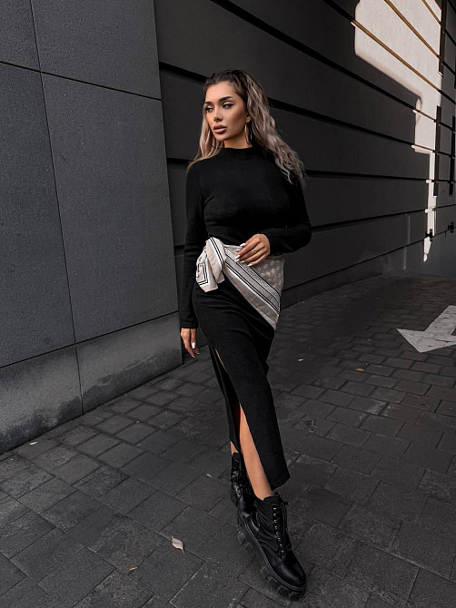 Жіноча стильна тепла сукня ангора рубчик Одеса - фото 1