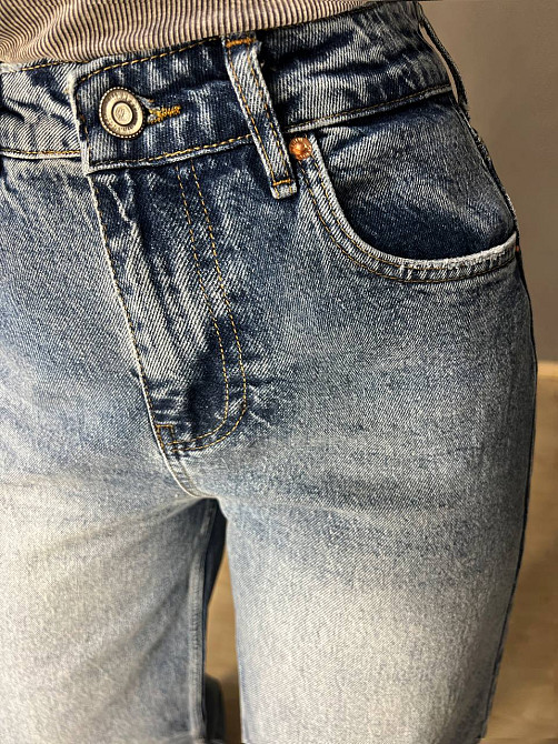 Джинси жіночі Mikaletta 13475 WIDE LEG jeans палаццо широкі великі розміри світло сині, світло-синій, 29, 29, 78 см, 105 см Київ - фото 17