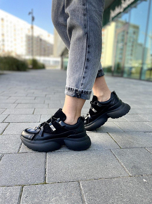 Molly Кросівки жіночі MOLLY 819 чорні (весна-осінь, шкіра+замша натуральна) (5162) 37р.38р.39р. Коломыя - изображение 7