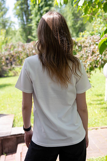 Женская вышиванка с коротким рукавом, молочная хлопок топ Киев - изображение 3