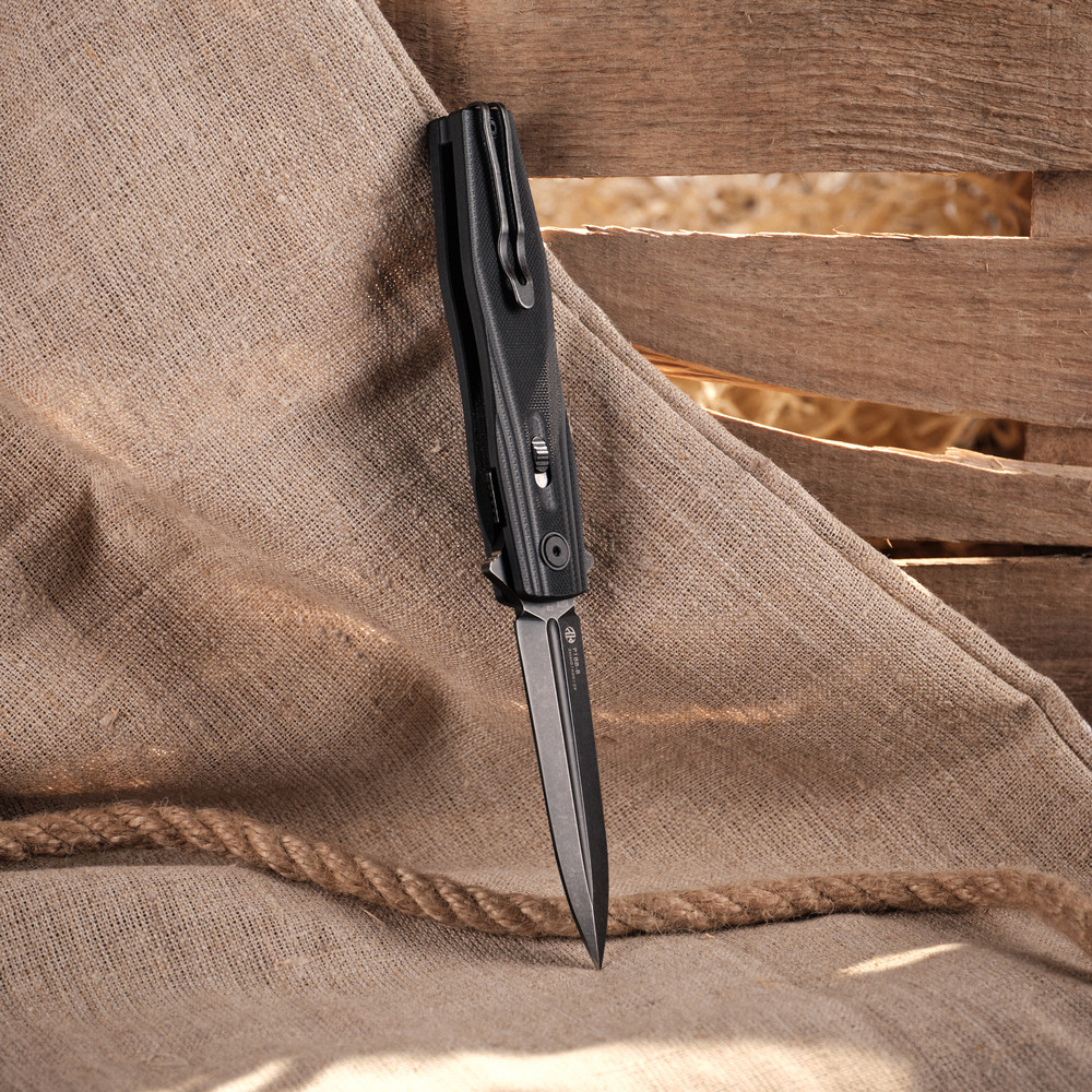 Ніж складаний туристичний Ruike P188-B, (9.1 см) D2 / G10 чорний Киев - изображение 16