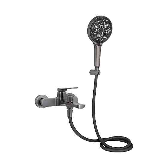 Змішувач для ванни Qtap Slavonice (з душовим гарнітуром) QTSLV259GMB48035 Gunmetal Black PVD Київ