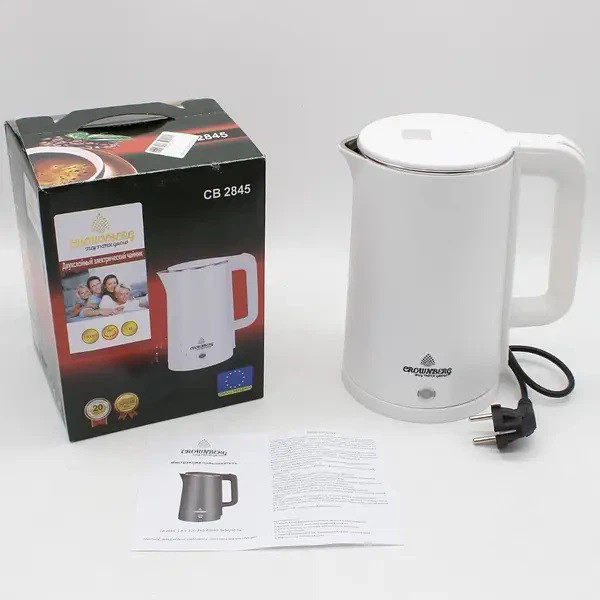 Электрочайник Crownberg CB-2845 дисковый 1.8л 1800Вт White WN-89 Львов - изображение 1