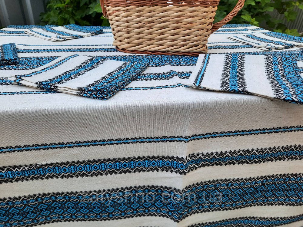 Сервірувальна скатертина з серветками синя Київ - фото 2